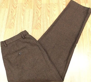 PANTALONES MARRONES ESPIGA REGULAR FIT LANA/TERILENO Talla 36W x 31L - Imagen 1 de 3