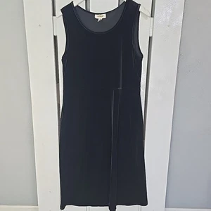 Talbots Midi Samt Tank Kleid Vintage Schwarz Medium Stretch Whimsygoth Witchy - Bild 1 von 5