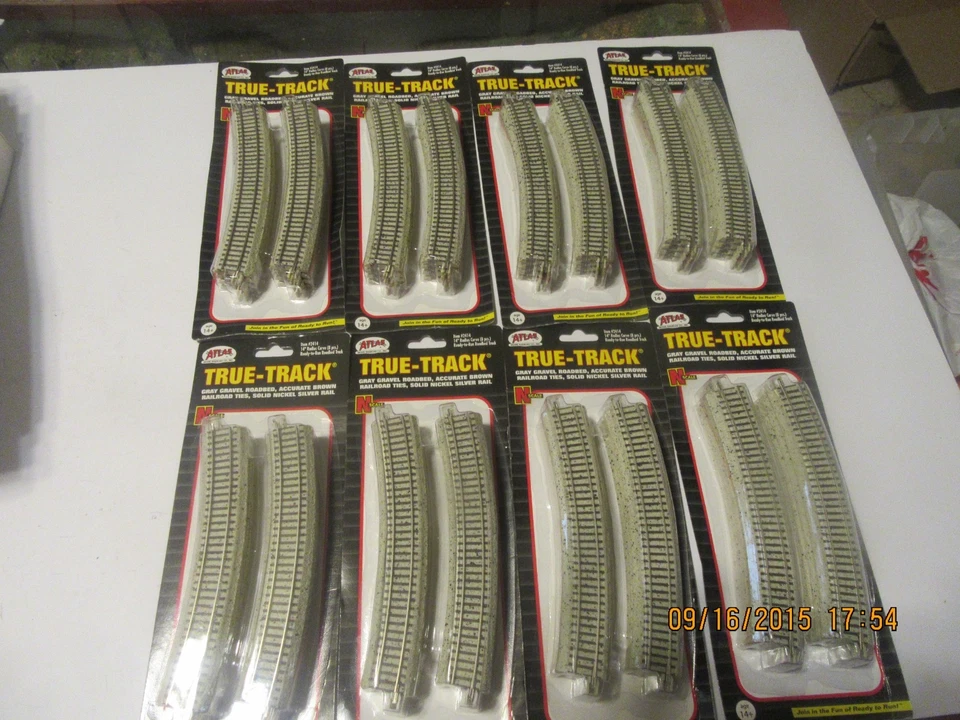 8 pkgs of N scale Atlas #2414 CODE 65 TRUE TRACK  14" Radius - Image 1 of 2