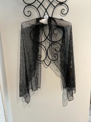 ESTILO VINTAGE 1930-40 CHAL/BUFANDA ENCAJE FLORAL con APLICACIÓN DORADA Foto 1 de 3