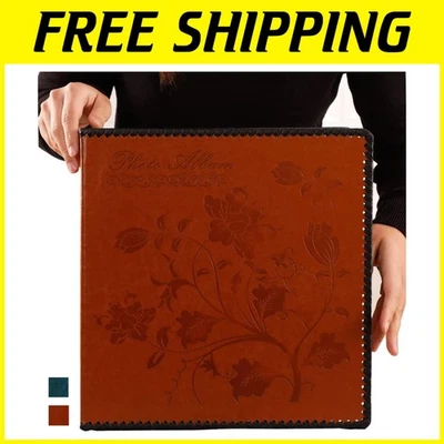 Luxury Vintage Leather Photo Album - Self-Adhesive Pages for 3X5 to 10X12 Photos - Image 1 of 4
