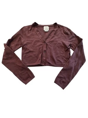 RVCA Sweater Womens Cardigan Cropped Long Sleeve Large Crop V Neck Button EUC - Image 1 of 4