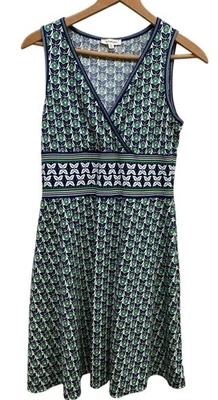 Vestido para mujer Max Studio pequeño verde floral pulóver envolvente línea A Foto 1 de 4