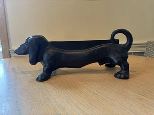 Vintage 10 Pfund ~ 16 Zoll GUSSEISEN schwarz DACKEL Weiner HUNDSTIEFELSCHABER Türstopper - Bild 1 von 20
