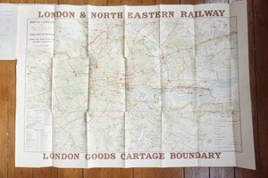 LNER Railway Map of London Goods Cartage Boundary Map - Picture 1 of 9