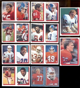 1986 Denver Broncos Sticker Set JOHN ELWAY VANCE JOHNSON KARL MECKLENBURG WATSON - Picture 1 of 1
