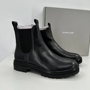 Bota Chelsea Everlane The Lug en Negro talla 9.5 Para Mujer Cuero Tobillo Suela Gruesa - Imagen 1 de 12