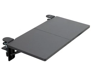 Clamp-on 61cm x 30cm Desk Extender Foldable Keyboard Tray Table Mount Black New - Photo 1/9