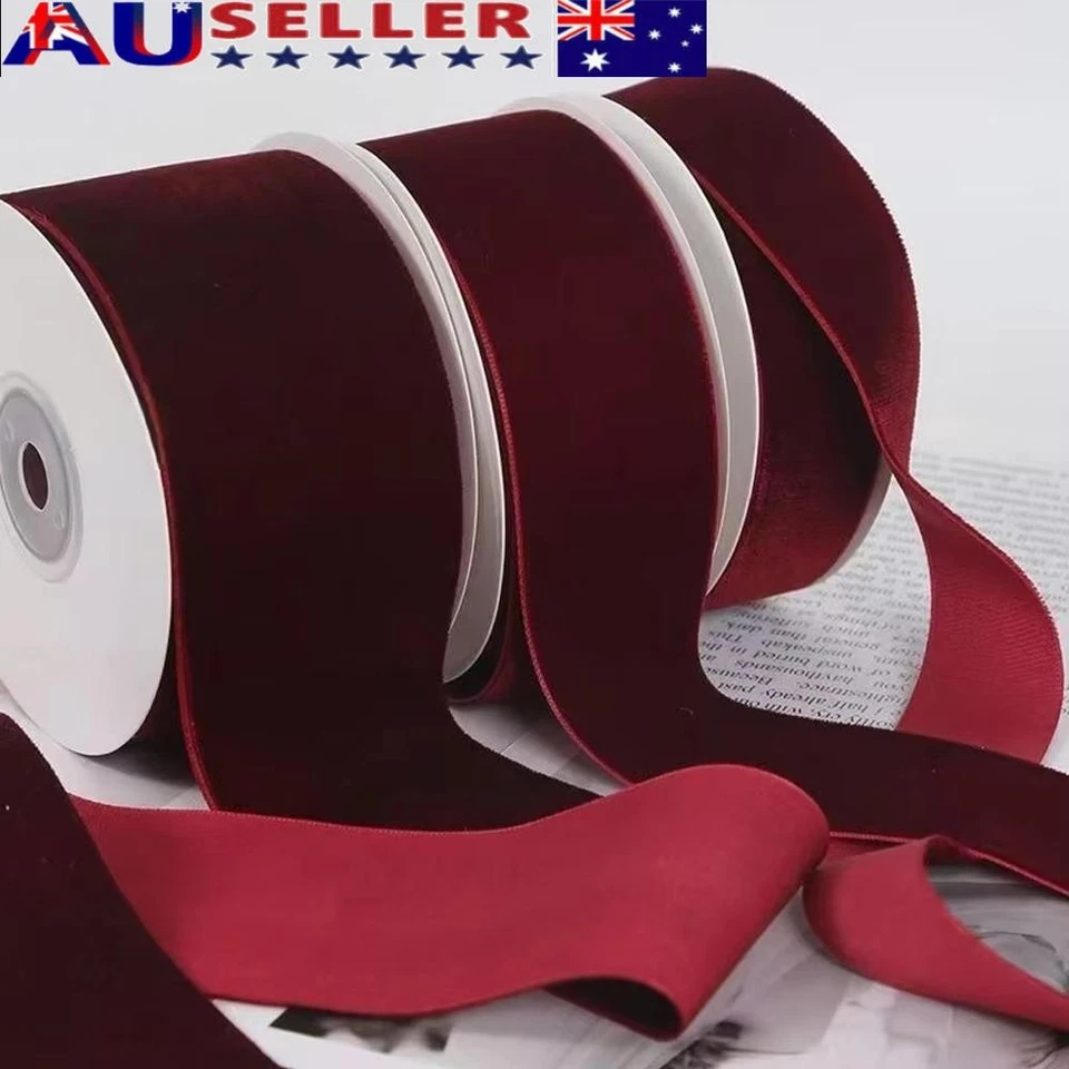 6/10/15/20/25/40mm Velvet Ribbon Velour Ribbons  Bow Flower Bouquet - image 1 of 4
