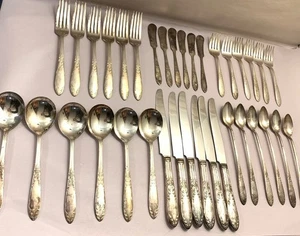 Vintage National Silver King Edward Silberteller Besteck Set für 6 Art Deco Jugendstil - Bild 1 von 22