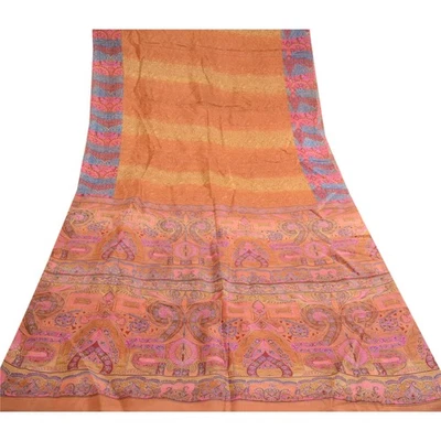 Saris estampados vintage sánscriti acolchado fieltro tela artesanal seda pura sari Foto 1 de 4