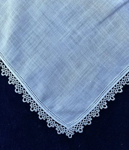 Vintage Ladies Hankie Hanky Handkerchief Wedding Bridal Sheer Tatting For Trim - Picture 1 of 4