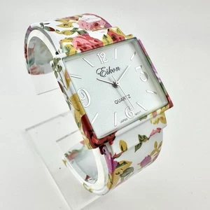 Reloj Flor Mujer Eikon Mango Puño Ancho, Cuarzo, Analógico, Funciona  - Imagen 1 de 10
