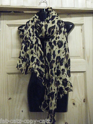Animal Leopard "U" Print Large Brown Beige Pink Ladies Scarf Shawl UK Seller