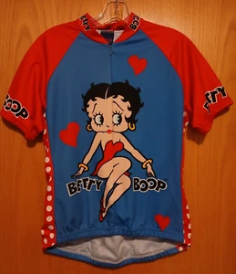 Women's medium 3/4 zipper front short sleeve bicycling jersey Betty Boop - Picture 1 of 4