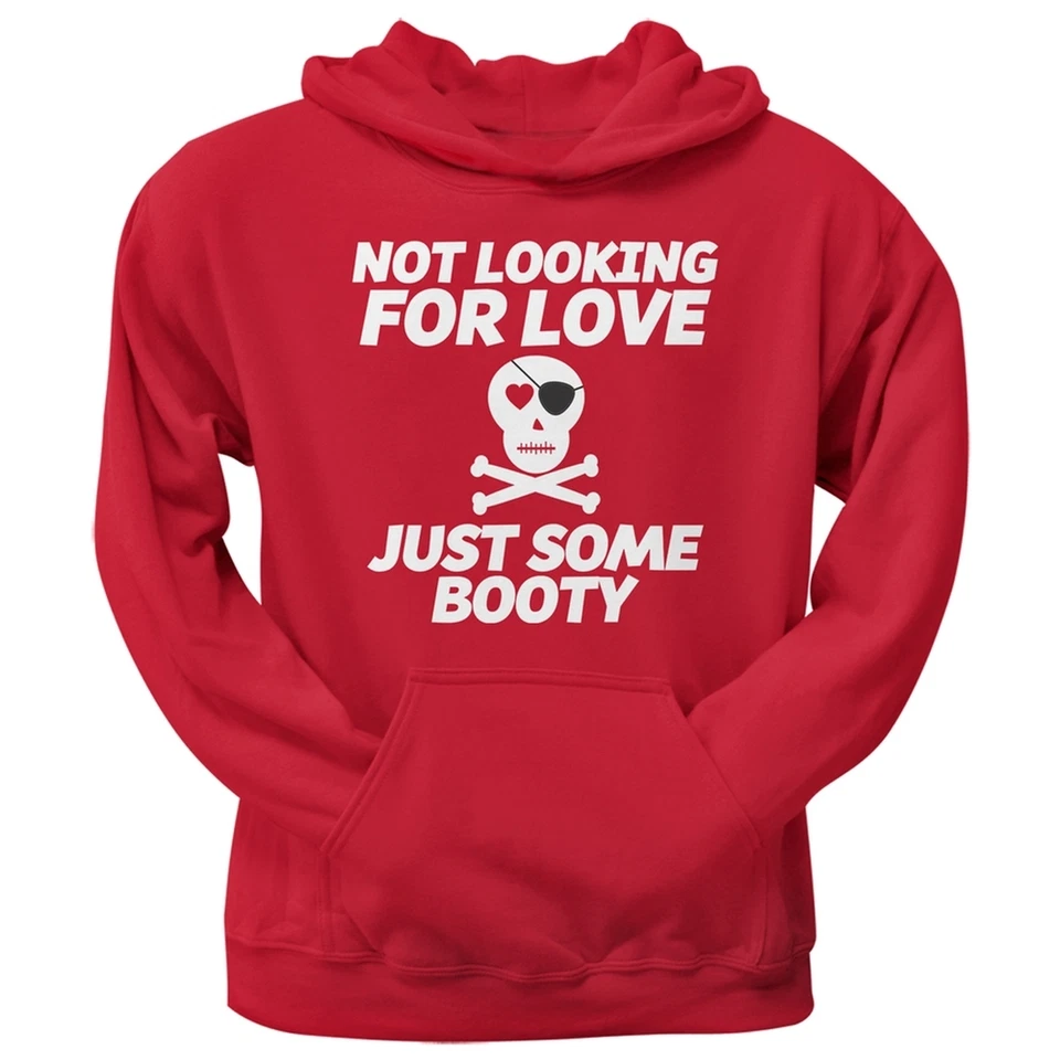 Sudadera con capucha roja para adultos Not Looking for Love Foto 1 de 1