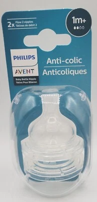 Biberón anticólicos Philips Avent flujo lento 2 pezones 1m+ nuevo Foto 1 de 4