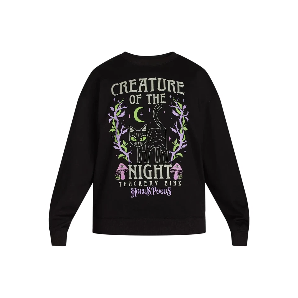 OFFICIAL Disney Hocus Pocus Binx Transformation Spell Sweatshirt Soft WOMENS XS