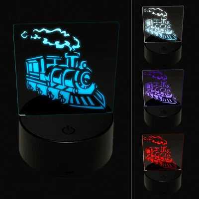 Train Steam Engine Locomotive Transportation Vehicle LED Night Light Sign Lamp - Image 1 of 4