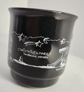 Taza de café Christkindlmarkt negra Austria Innsbruck Triumpforte Bergisel usada - Imagen 1 de 9