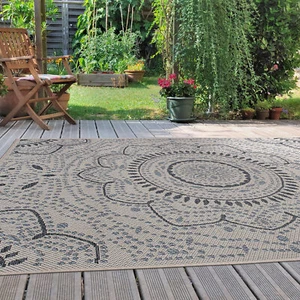 Rugshop Outdoor Rug Portia Oriental Medallion Indoor/Outdoor Rugs Patio Rugs 5x7 - Picture 1 of 10
