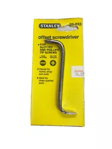 DESTORNILLADOR OFFSET DE COLECCIÓN STANLEY EE. UU. RANURADO & PUNTA DE PALIZA 65-033 BARRA DE ACERO - Imagen 1 de 2