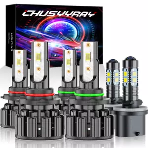 For GMC Envoy 2002-2009 LED Headlight High Low + Fog Lights Combo 6000K Bulbs 6x - Picture 1 of 12