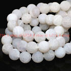 Natural 8mm White Dream Fire Agate Gemstone Round Loose Beads 15" Aaa