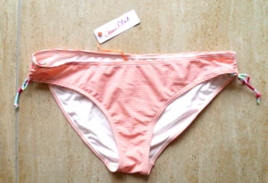 LADIES PRIMARK BNWT SIZE 18 ORANGE & WHITE STRIPED BIKINI BRIEF BOTTOMS - Picture 1 of 2