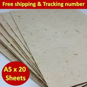 20xA5 Mulberry Paper Sheets Handmade Natural Cream Invitation Craft Card Beauty - Picture 1 of 8