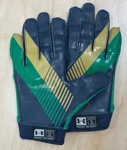 Notre Dame Football 2015 Team Issued shamrock series Gloves Size large Cover
