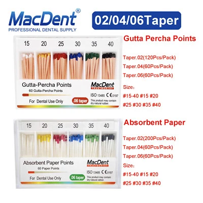 MacDent Dental Endodontic Gutta Percha Point & Absorbent Paper Obturation Points - Image 1 of 4