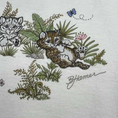 Cats Graphic Shirt Women's Size XL Graphic Front & Back Morning Sun Made in USA - Image 1 of 4