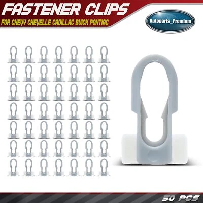 50 piezas clips de retención de molduras de moldura de revelación de cinturón de nailon para Chevy Cadillac Pontiac Foto 1 de 4