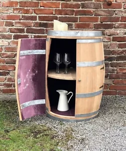 Weinfass Bar mit großen Türen und Einlegeboden, ganzes Weinfass 225L - Bild 1 von 4