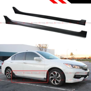 FOR 2013-17 9TH GEN HONDA ACCORD 4DR SEDAN JDM MATT BLACK SIDE SKIRT EXTENSION - Picture 1 of 4