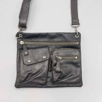 Сумка через плечо Fossil Sutton металлик кожа серебро/олово органайзер утилита - Изображение 1 из 4