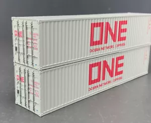 HO InterMountain 2-Pack "ONE" 40' Corrugated Container Gray 30272-03 - Picture 1 of 7