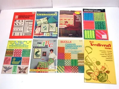 8 Vtg Coats Clarks Star Embroidery Stitches Needlework Books 150 171 165 216 221 - Image 1 of 4