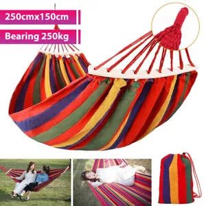 Hanging Rope Chair Bed Porch Swing Yard Garden Patio Hammock Outdoor Camping Bed - Picture 1 of 42