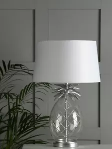 Laura Ashley Clear Pineapple Cut Glass Table Lamp with Shade in Brown Box - Picture 1 of 4