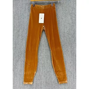 Fabletics Womens Emma Velour Leggings XXS Mustard Pull On High Waisted NWT - Picture 1 of 13