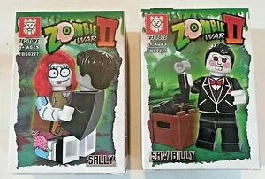 Zombie War 2 Figures Lot Saw Billy & Sally TBS Toys w/ Accessories Sealed NIP - Picture 1 of 3