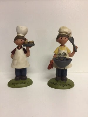 Super Chef Dad BBQ Pair Ornaments Figurine Gift Home Decor NEW Blossom Bucket - Изображение 1 из 4