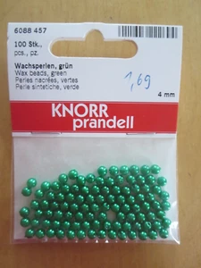 Basteln, Bastelartikel, Wachsperlen, grün, 4mm, 100 Stück - Bild 1 von 1