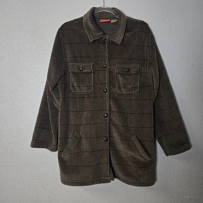 Liz Claiborne Liz & CO Vintage Fleece Houndstooth Button-Up Coat Size M  - Image 1 of 4