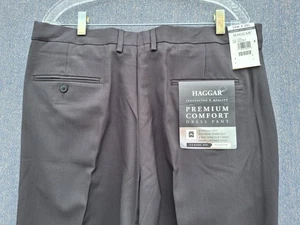 NWT Haggar Premium Comfort Classic Fit Dress Pants 36X29 Pleat Front Charcoal - Picture 1 of 14