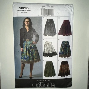 Vogue 8295 Skirt Sewing Pattern V8295 Flared Hem Band Yoke Sizes  14 16 18 20 - Picture 1 of 4