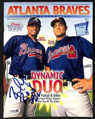 Furcal/Giles Dual- Signed/Auto 2004 Braves Spring Training Program JSA 201176 - Image 1 of 2