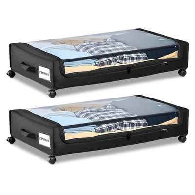 Bolsas de almacenamiento rodantes VEVOR debajo de la cama con ruedas de 30,3 x 18,5 x 6,8 pulgadas Foto 1 de 4